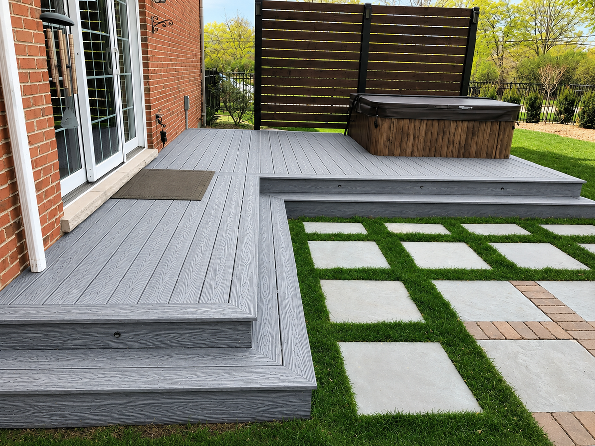 3.6m Light Grey Composite Decking Board