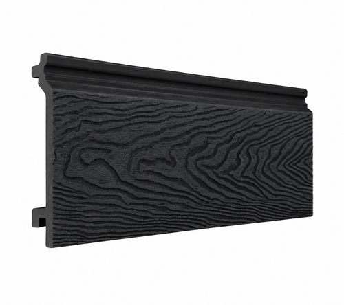 Charcoal composite cladding board profile on a white background