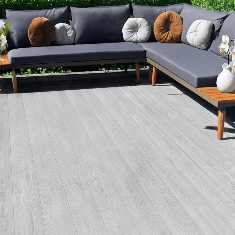 Light Grey composite decking with outdoor sofa seating